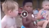 3 bimbi con 2 gelati: un video che fa molto discutere